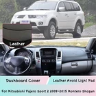 Кожаный коврик для приборной панели Mitsubishi Pajero Sport 2 2008  2015 Montero Shogun, легкий козырек от солнца, защита от УФ излучения