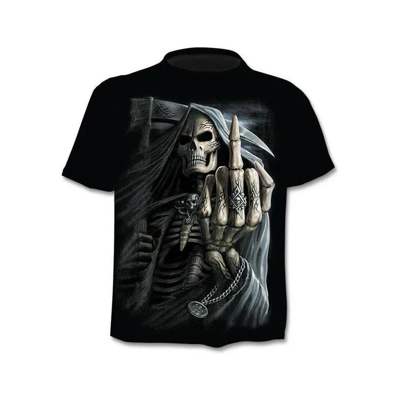 

Motorcycle Skull T-Shirt Men's Women's Hip-Hop Fashion T-Shirt Streetwear Pullover T-Shirt Men 2021 Horror Skull 3D Short Sleeve