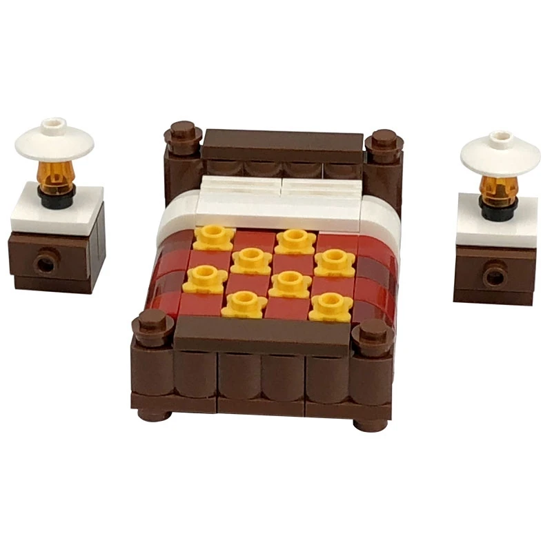 City MOC наборы блоков игрушки диван кровать Модель книжная полка стол обучающие для
