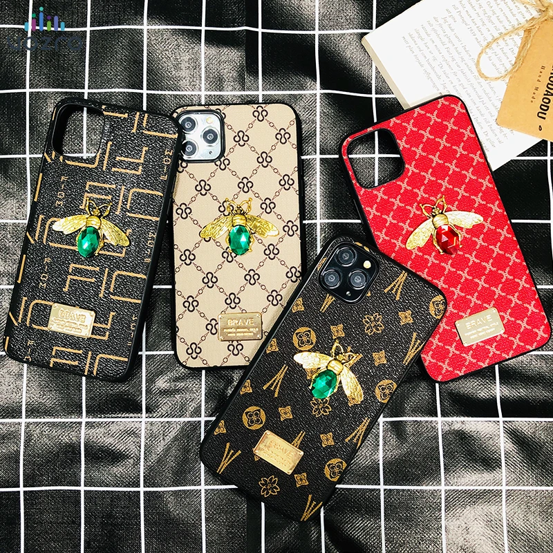 

Luxury 3D Gemstone Bee Phone Case for iPhone 11 12 Pro Max 6 6s 7 8 Plus X XR Xs Max SE 2020 Fashion Glitter Jewelled Case