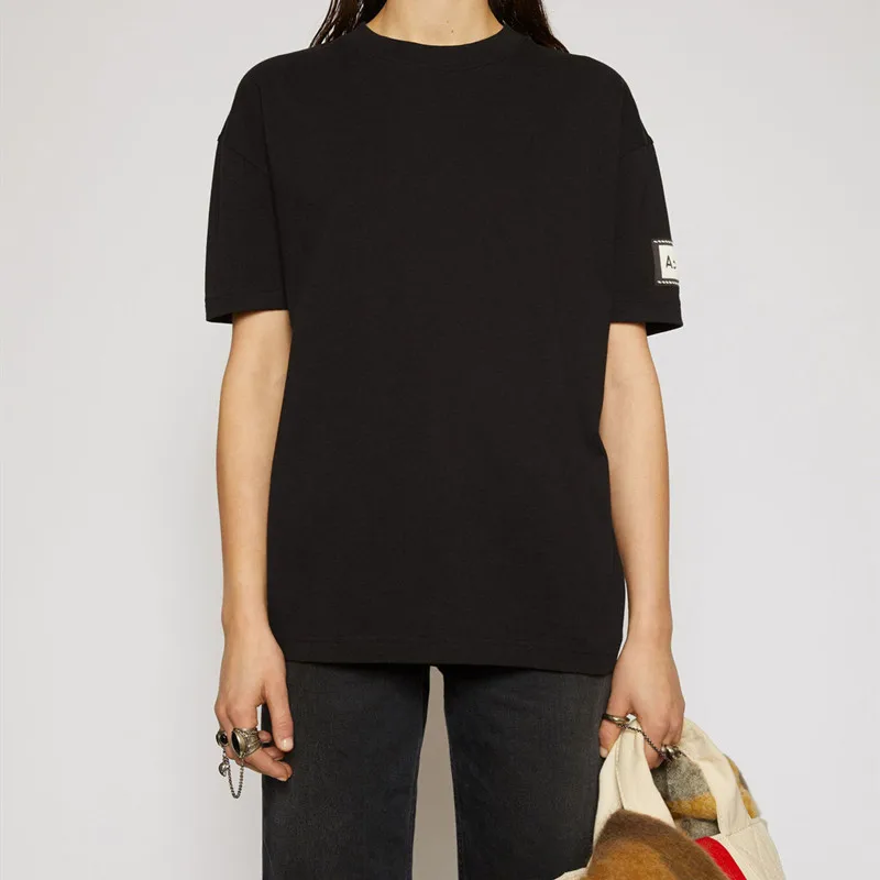 

Women Short Sleeve T-shirt Lady Letter Embroidery Casual Cotton Tees Female O Neck Tops 2021 New Spring Summer