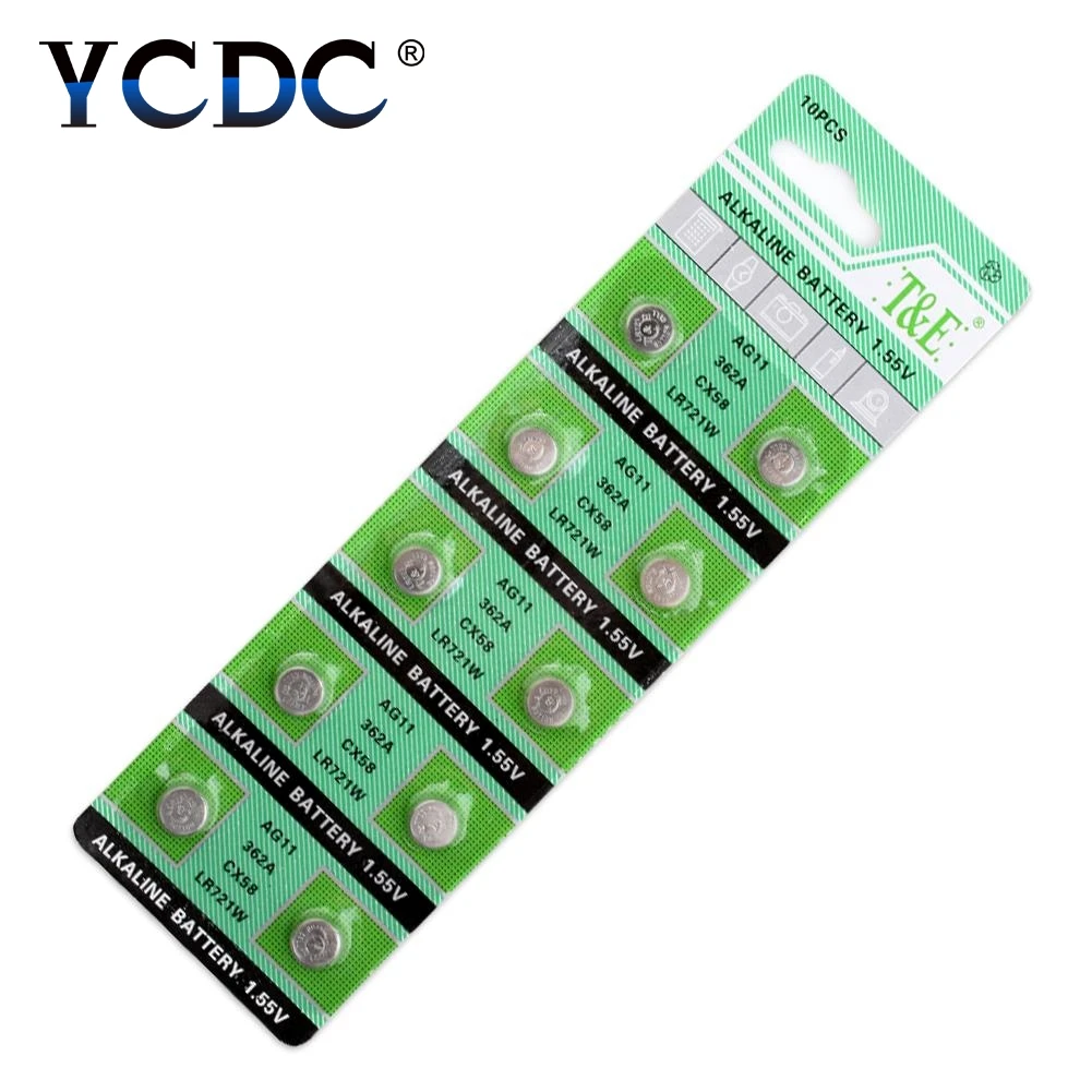 YCDC 20 шт./упак. 1 55 V AG11 SR721SW Кнопка Батарея SR721 162 LR721 362 ячейки щелочные батареи для