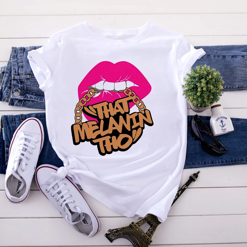 

Black Girl Magic t shirt women juneteenth t shirt Casual Top Soft Oversized Tee Female Streetwear Women Lady Melanin T-Shirt