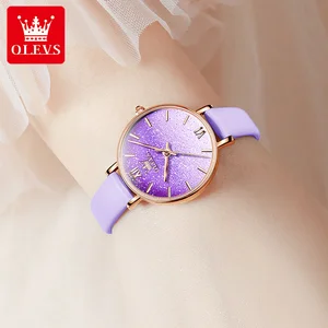 olevs fashion lady watch waterproof women watch luxury brand quartz watch ins hot leather wrist watch bracelet set reloj mujer free global shipping