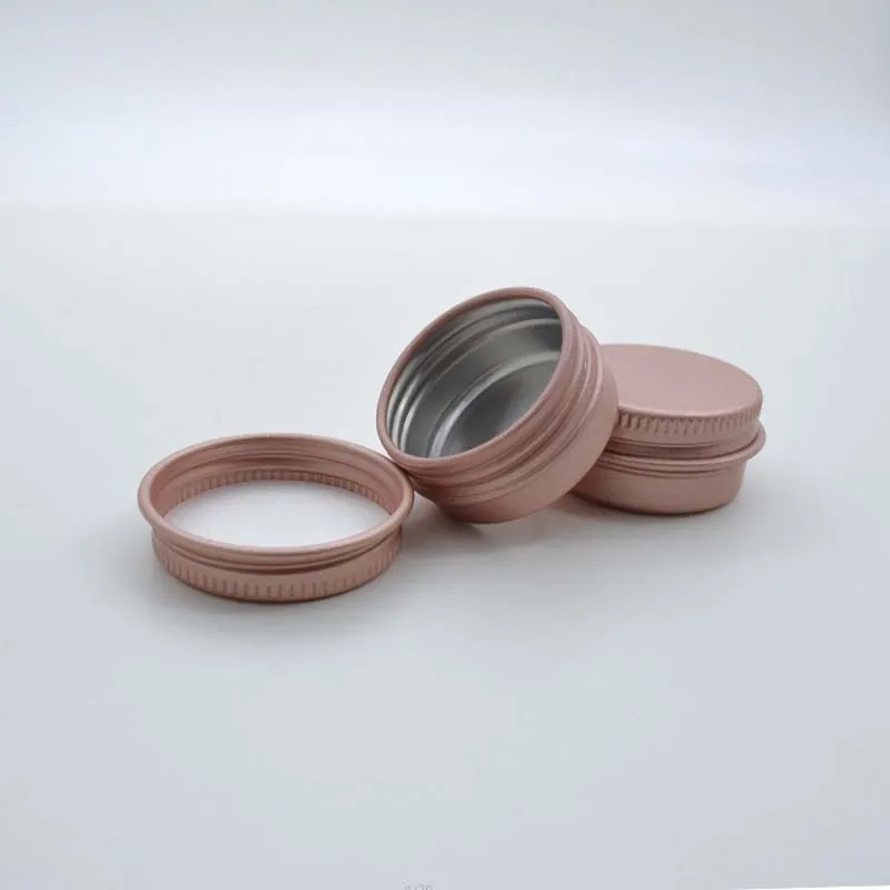 

100pcs 10g Refillable Aluminum Empty Cosmetic Containers Rose Gold Box Jar Portable Travel Tin Packing Makeup Cream Lip Balm Pot