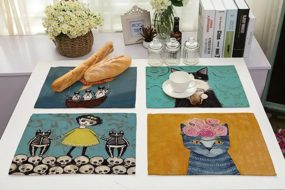 Коврик для посуды из хлопка и льна с теплоизоляцией|Коврики подложки| |