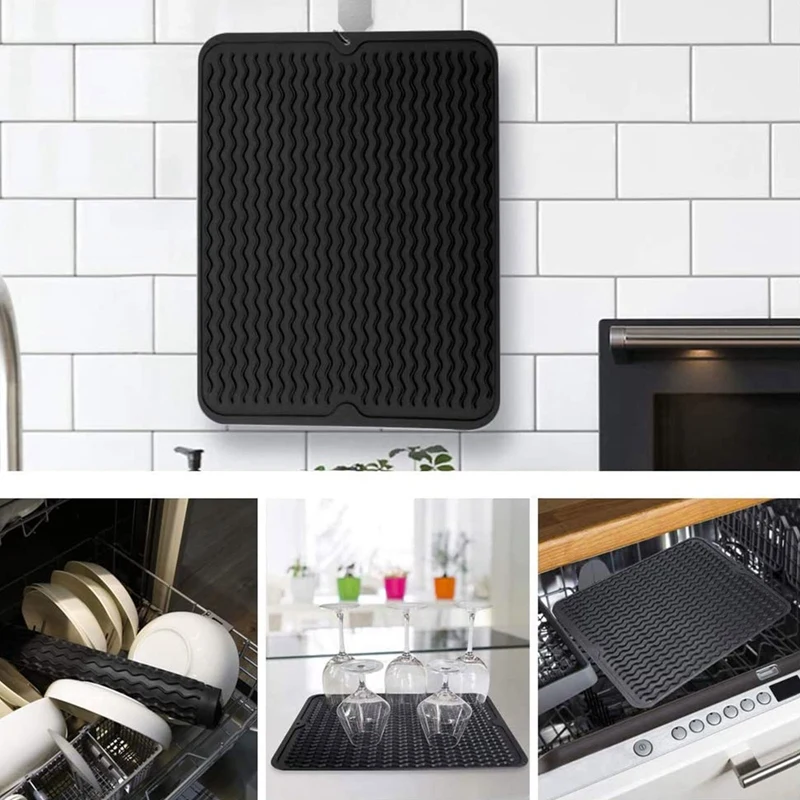 Силиконовый коврик для сушки посуды Толщина термостойкая подставка поддон