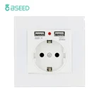 Розетка настенная с двумя USB-портами, 16 А