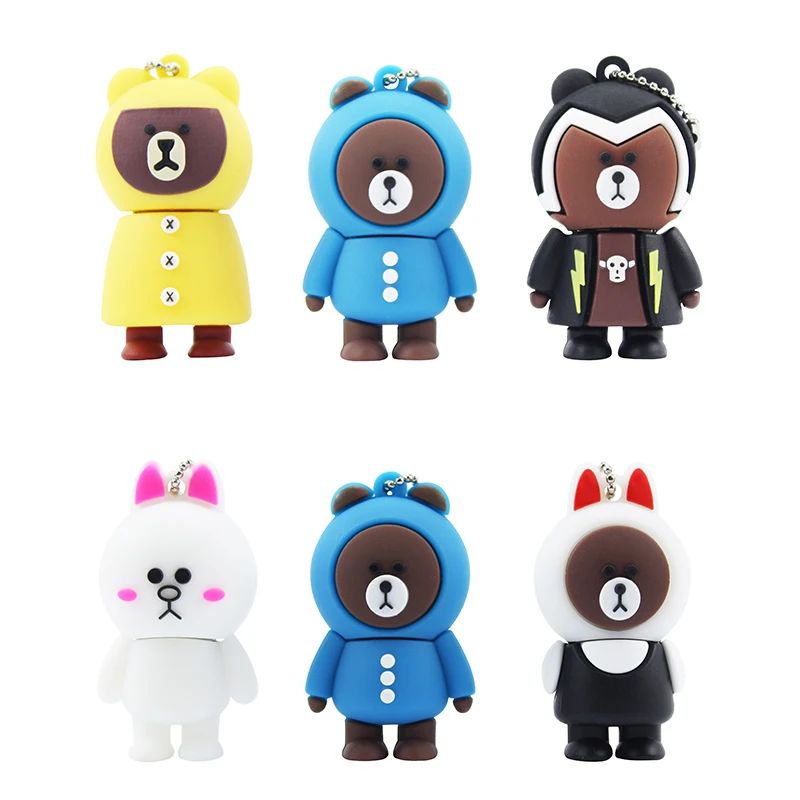 

TEXT ME Cartoon 64GB cute Bear personality USB Flash Drive 4GB 8GB 16GB 32GB Pendrive USB 2.0 Usb stic