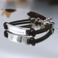 simple geometric black rubber bracelets 25 8 cm length best gift for him father boyfriend husband