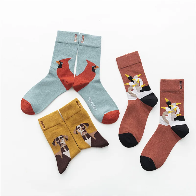 

3Pair Unisex Painting Style Women Socks Cotton Harajuku Colorful Kawaii Full Socks Women Streetwear Size 35-43