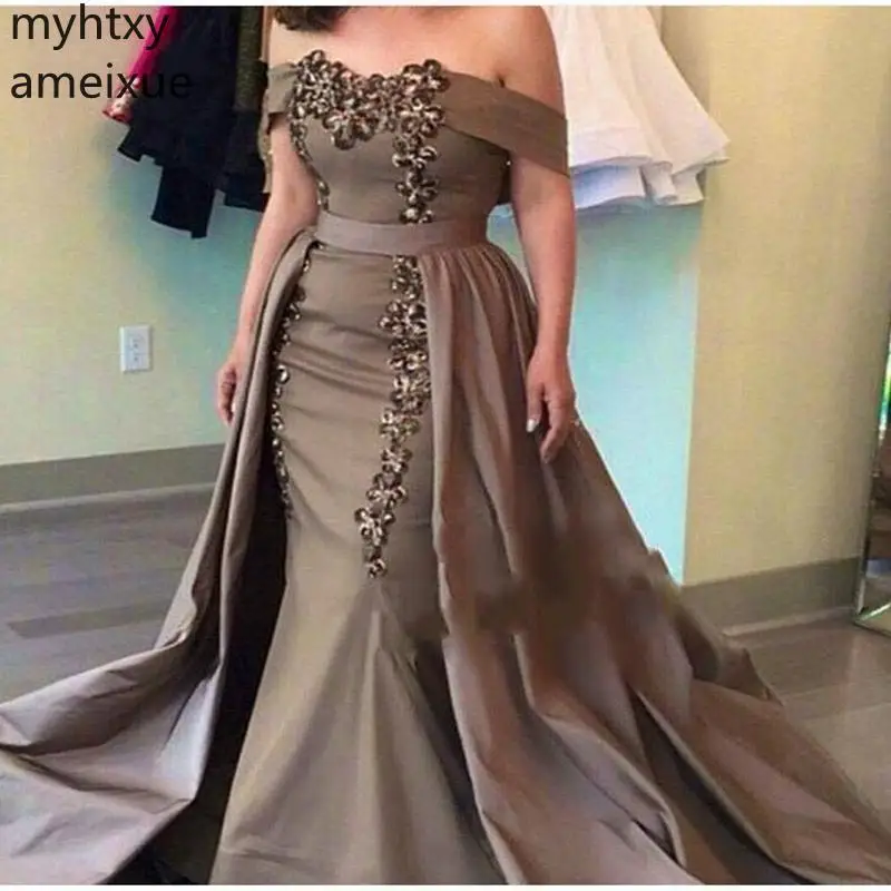 New Arrival Taffeta Mermaid Evening Dresses 2020 Dubai Arabic Kaftan Gowns Abiye Abendkleider Formal Dress Party Event Dress
