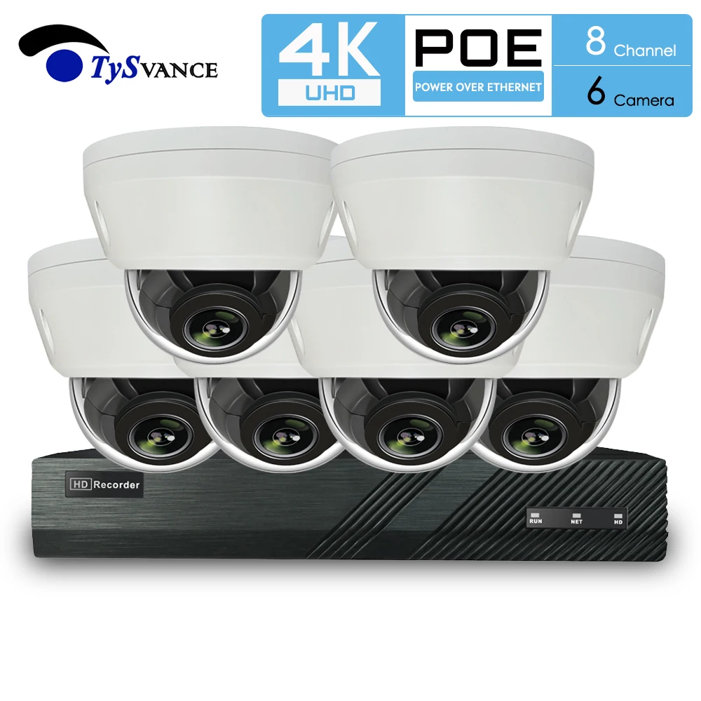 

TySvacne 8MP 4K Ultra HD 4X оптический зум купольная система камеры безопасности 8ch PoE NVR & 6 ip-камеры с питанием по PoE Camera s Security 6CH NVR Kit