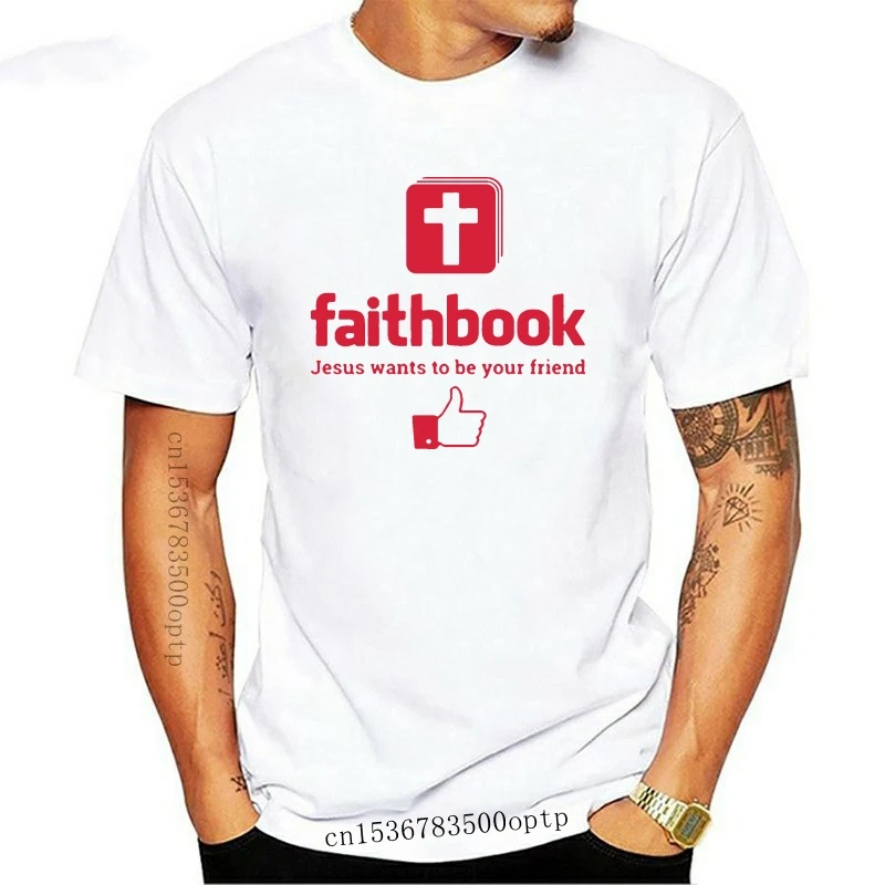 

New Short Sleeve Jesus T-shirt Jesus Wants To Be Your Friend Faithbook Gift T Shirts Cotton Christ Religion Catholic Faith Tshir