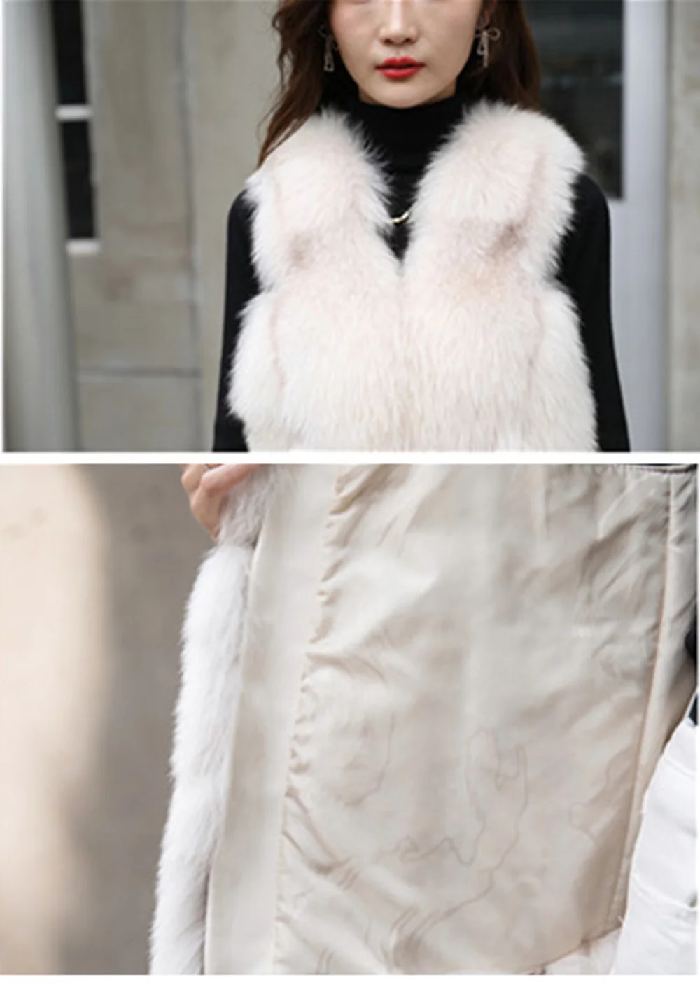 Natural fox fur waistcoat, full fur women's jacket, fox fur top, outer wear leather grass waistcoat, noble clothing