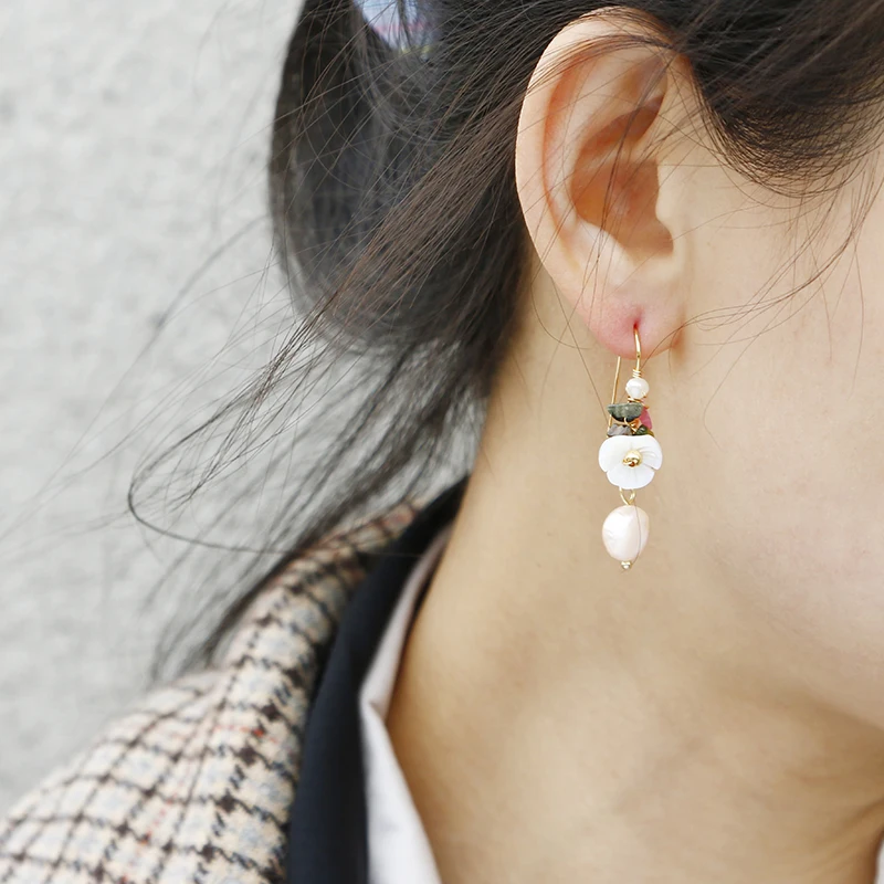 Ручной работы 14K покрыто золотом натуральный пресноводный жемчуг турмалин с