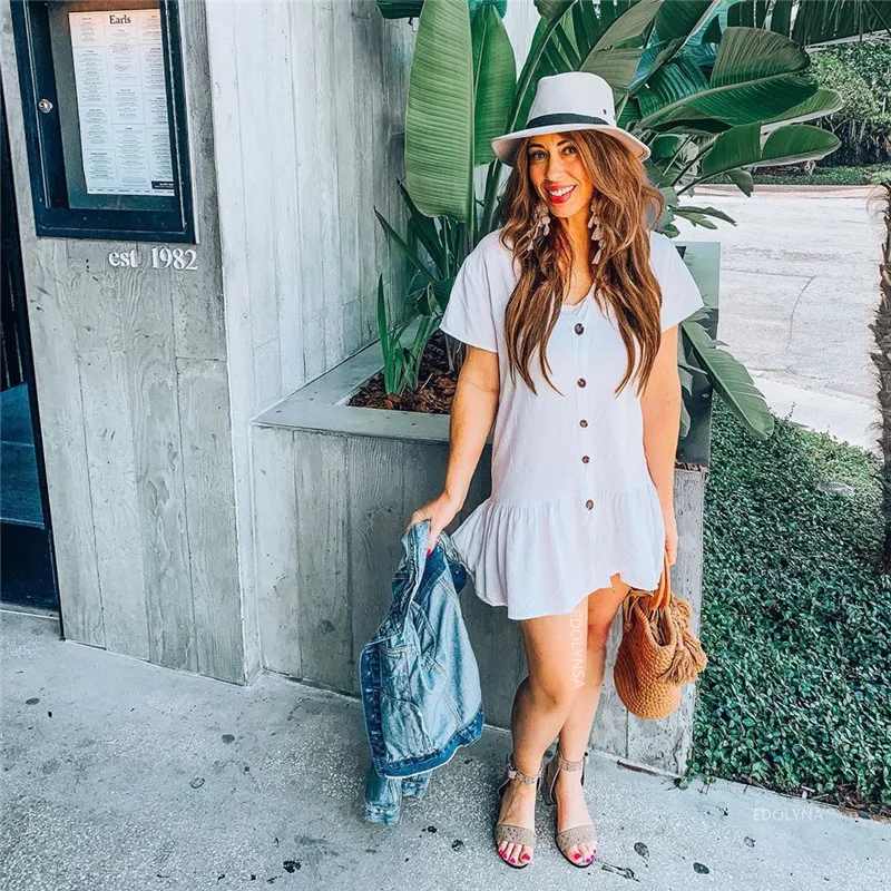 2020 сексуальное летнее пляжное платье с v образным вырезом коротким рукавом и