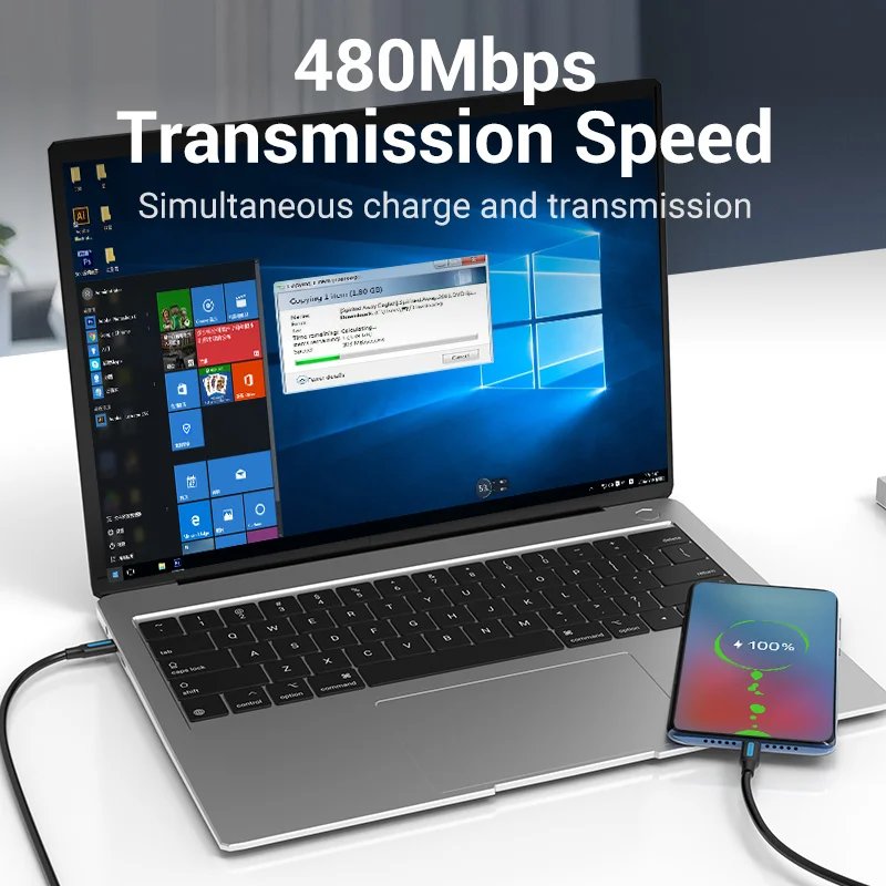 Vention USB C к Type кабель для MacBook Air 13 PD 60 Вт Быстрая зарядка 4 0 быстрой зарядки