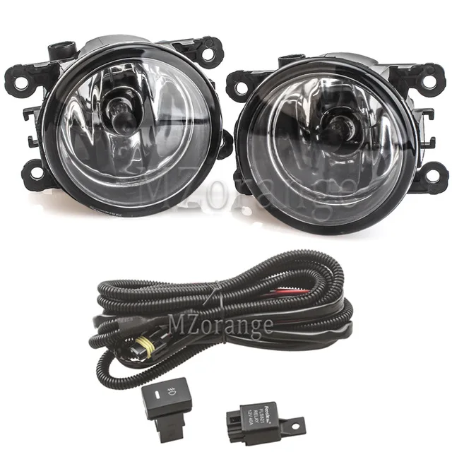 Fog lights and Wires Противотуманный светильник s для Renault Duster для Dacia Duster Logan 2004- противотуманный светильник Koleos Megane, галогенный противотуманный светильник, автомобильный светильник, аксессуары - Цвет: Fog lights and Wires