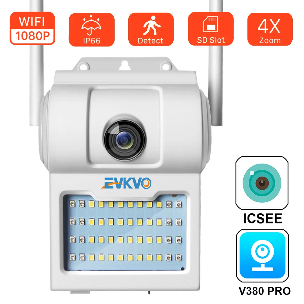 1080P Wi Fi Камера стены уличного фонаря Беспроводной открытый Широкий формат