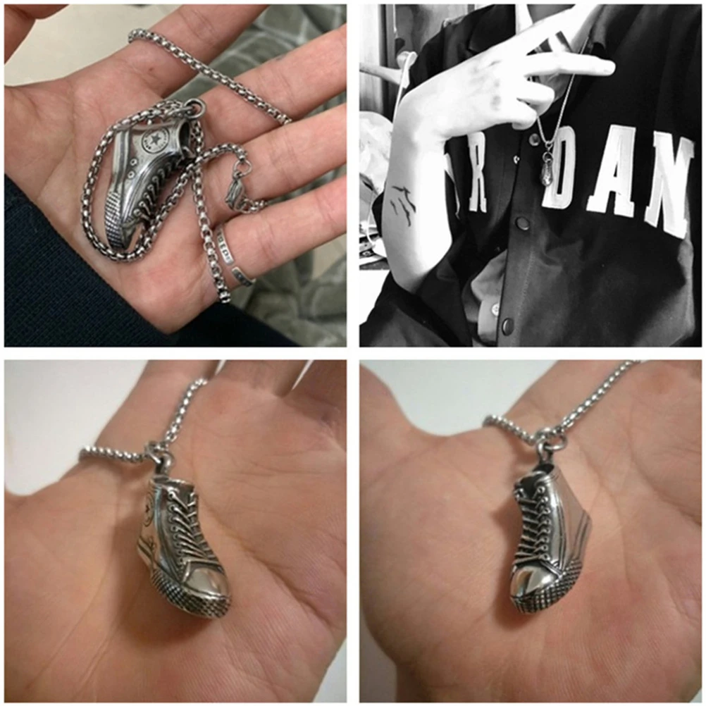 

New Fashion Creative Sneakers Pendant Men's Retro Punk Chain Necklace Men's Jewelry Hip Hop Party Accessories Jewelry Gifts