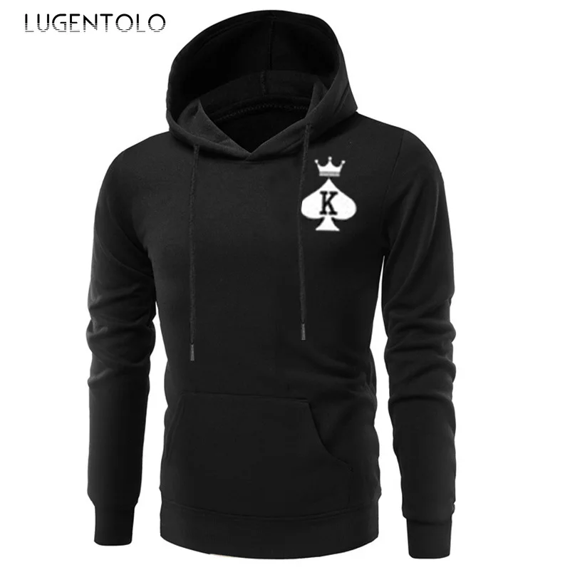 

Women Hoodies Casual Spring Autumn Lovers Queen King Printed Hooded Long-Sleeved Couple's Sweatshirts Lugentolo