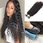 Свободная кудрявая бразильская лента для наращивания человеческих волос, волнистые волосы без повреждений, лента для черных женщин, искусственные волосы 100 г, 40 шт.
