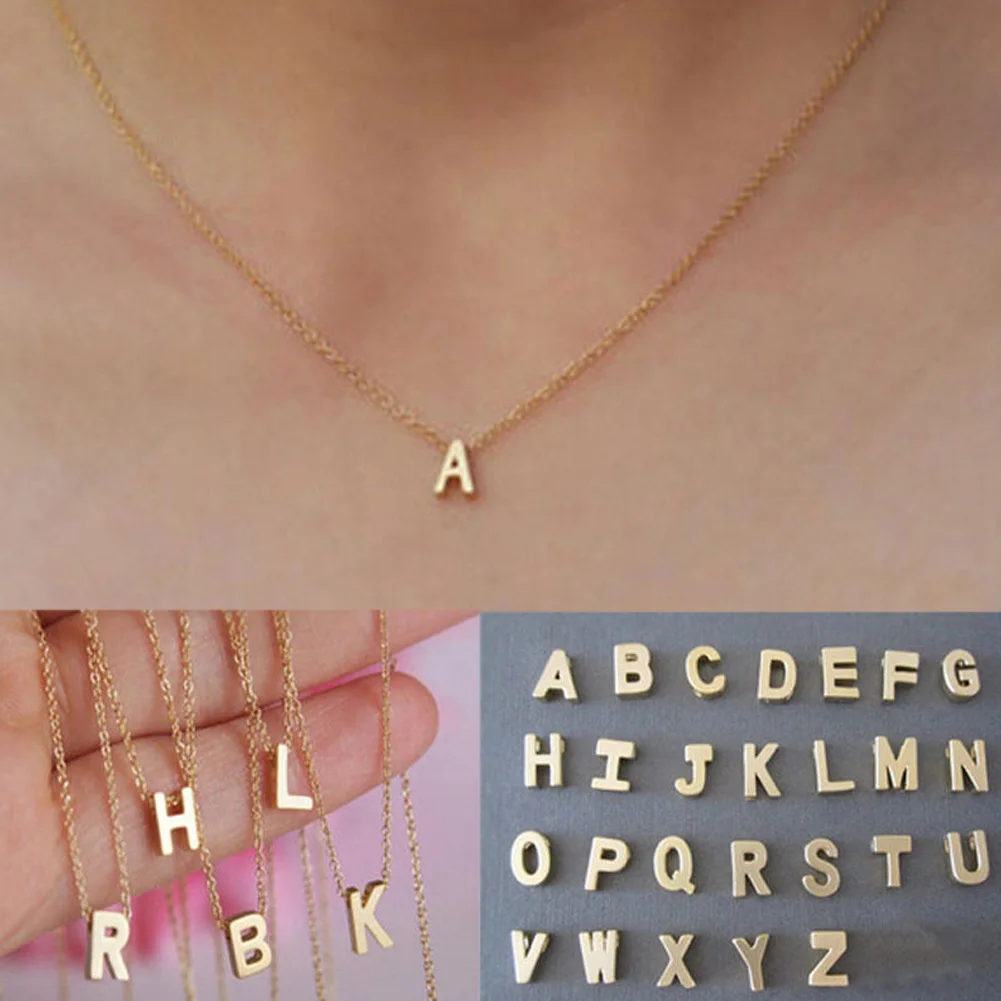 

Fashion Women Gold Plated Initial Alphabet Letter A-Z Pendant Chain Necklace Charm Personality Pendant Necklace Creativity