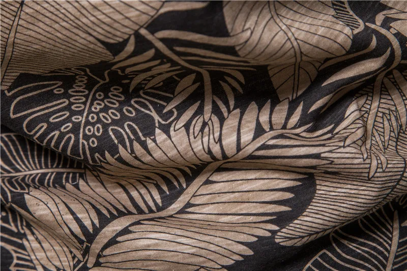 

NEGIZBER 2021 New Summer Leaf Printed T Shirts Men O-neck 100% Cotton Short-sleeved Men's T-Shirt Summer Male Tops Tee Shirts