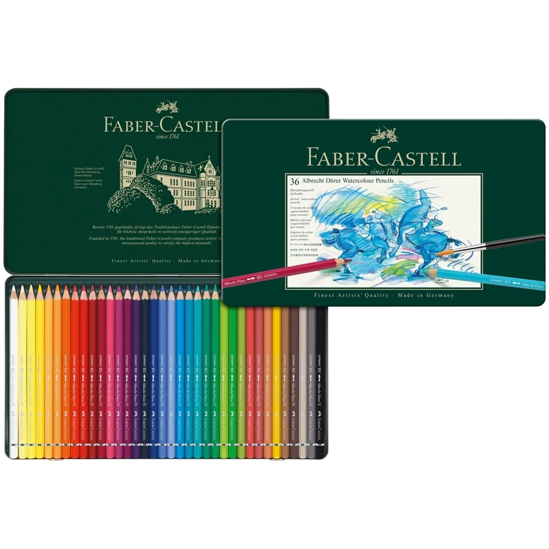 Карандаши акварельные Faber-Castell "Альбрехт Дюрер" 36 цветов металлическая коробка Художественные товары для рисования и создания в школе цветные карандаши Искусство.