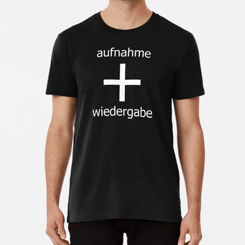 Футболка Aufnahme + Wiedergabe с музыкальным лейблом industrial techno ebm aufnahme wiedergabe|Мужские