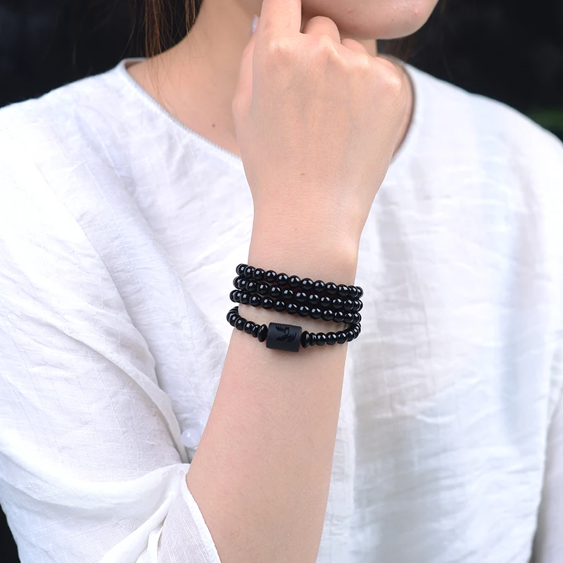 Браслет из обсидиана для мужчин и женщин пара стильных студенческих личностей