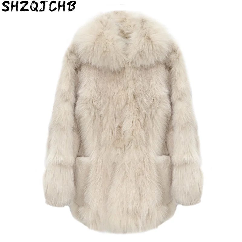 

JCHB 2021 Winter Coat Women Real Fox Fur Coat Korean Real Fur Coat Women Abrigos Mujer Invierno 181283 YY878