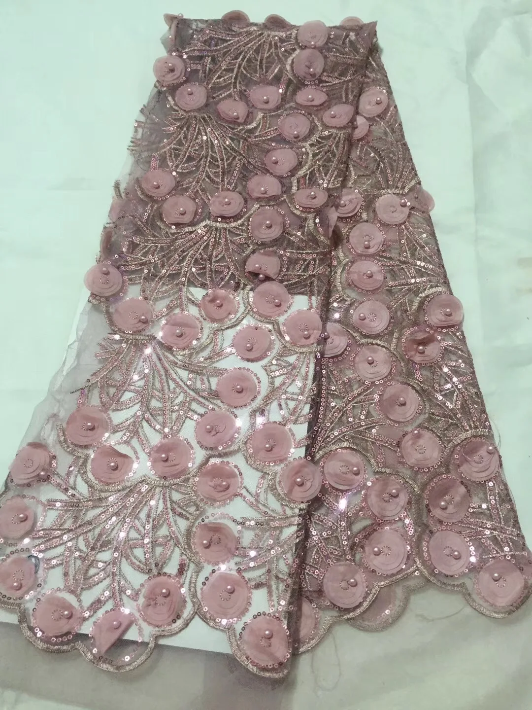 Высокое качество Французский 3d Цветы Тюль кружевная ткань 2019 нигерийский