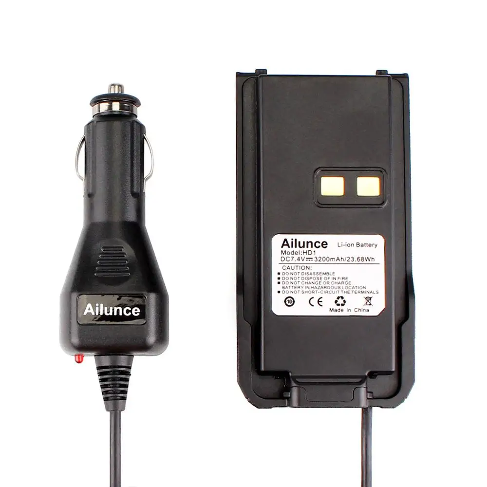 Черный автомобиль Зарядное устройство Батарея Элиминатор 12V 24V для Ailunce HD1/Retevis RT29