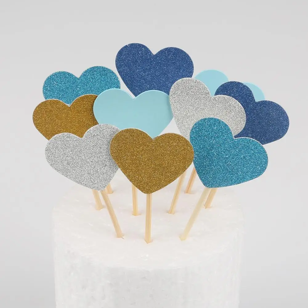 10 шт. декоративные мини топперы в виде сердца и звезд|Товары для украшения тортов|