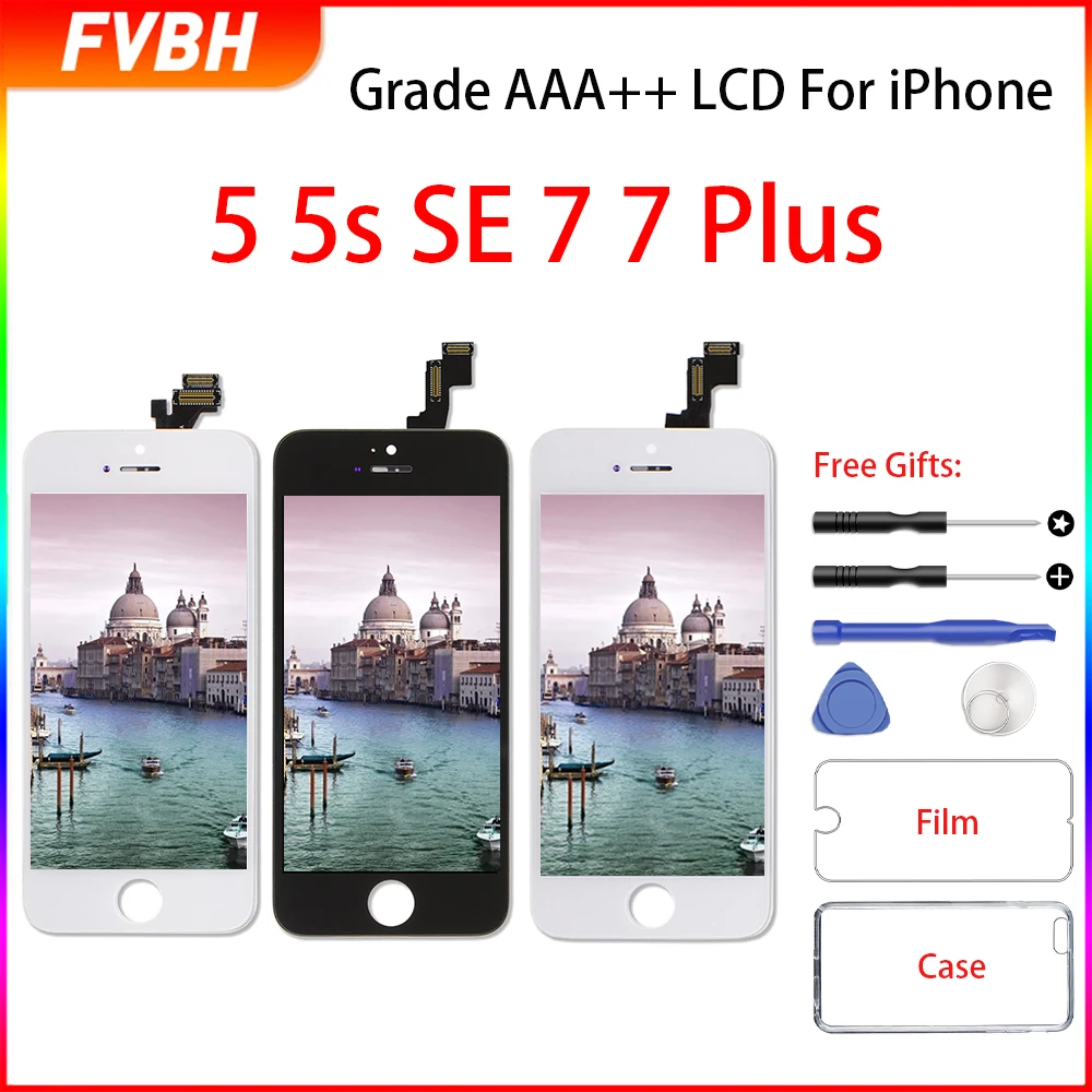 Черный/белый ЖК дисплей для iPhone 5 5s SE 7 Plus Pantalla Замена дигитайзер сборка сенсорный