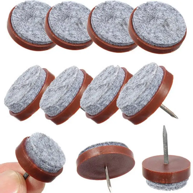 

10 Pcs Felt Nail Protectors New Arrival24mm Table Chair Feet Legs Glides Skid Tile Felt Pad Floor Nail Protector High Quality