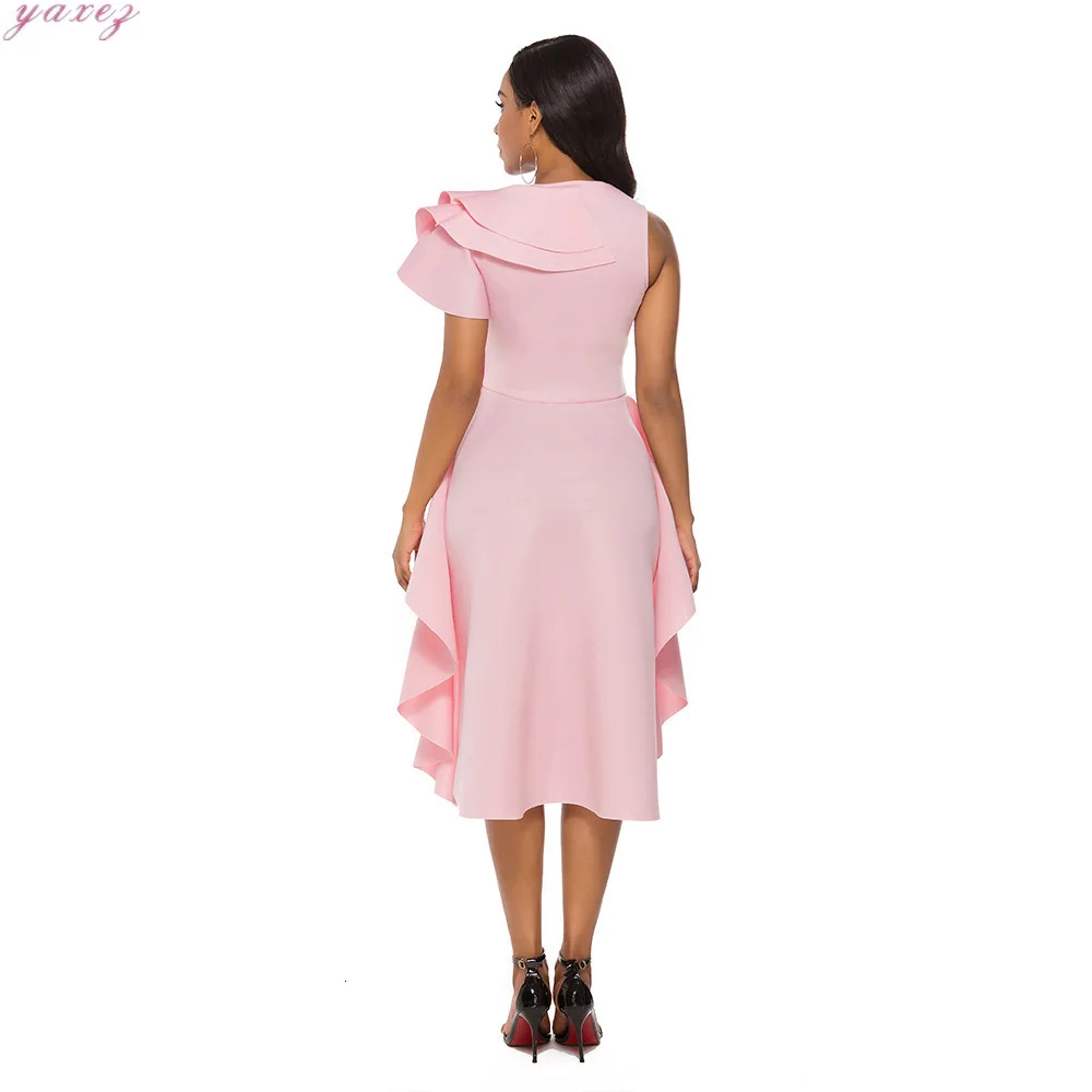 Женские платья с оборками вечернее сексуальное платье неправильной длины