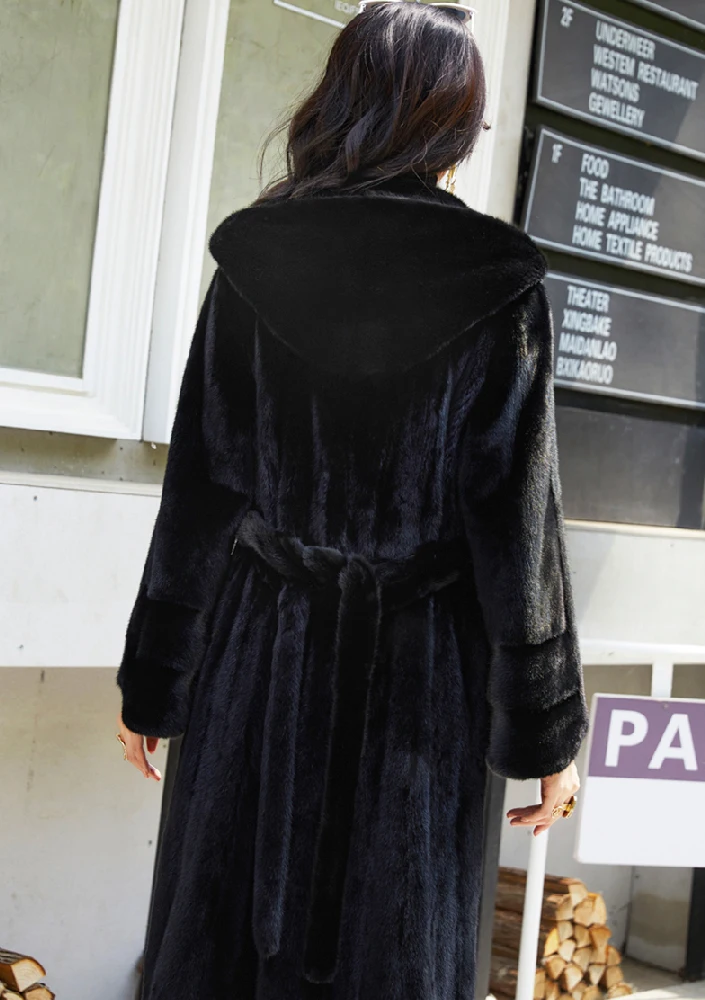 

imported velvet female mink women's long coat