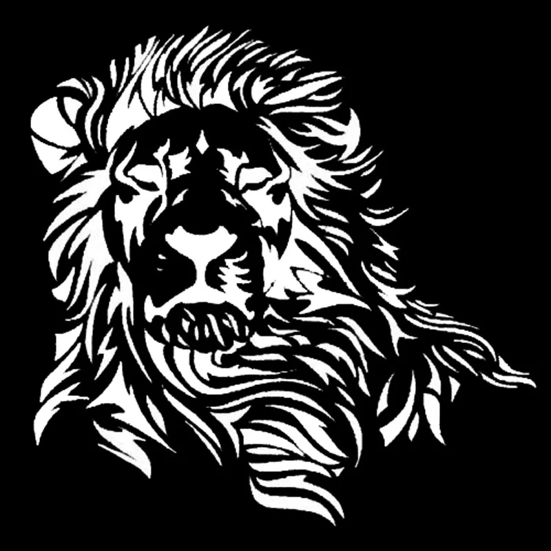 

Volkrays Personality Car Sticker Wild Mighty Lion Western Accessories Reflective Waterproof Vinyl Decal Black/Silver,16cm*16cm