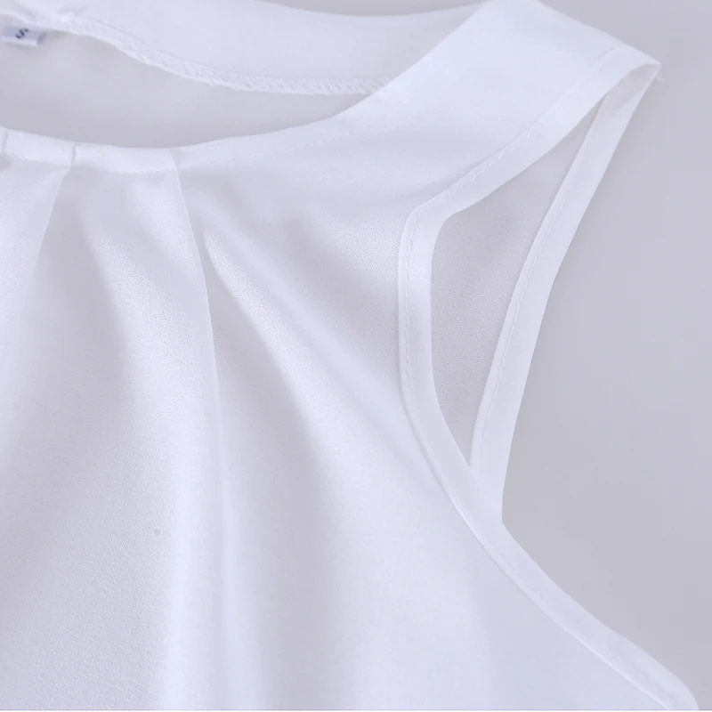 

Women Tank Tops Summer Women Casual Chiffon Solid Sleeveless Vest All-match Sexy Basic O-neck Tank Tops Women Clothing