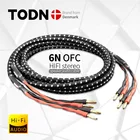 TODN HIFI аудиокабель для динамиков, высококлассный стереокабель усилителя, высокочистый бескислородный медный банановый позолоченный штекер, пара