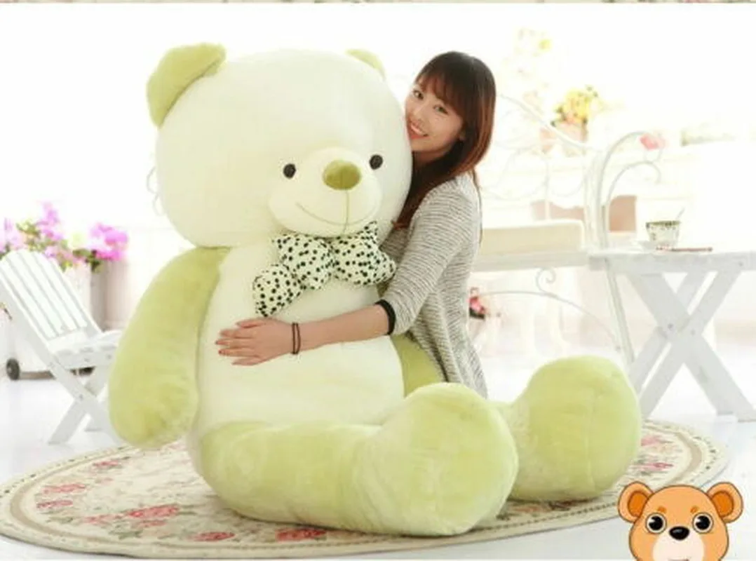 Огромный Гигантский Большой зеленый белый плюшевый мишка 63 дюйма мягкая