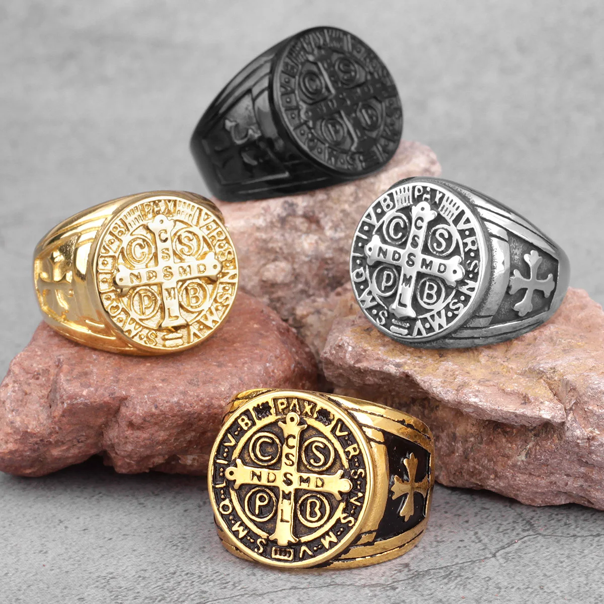 

Men Rings Punk Hip Hop for Boyfriend Male Stainless Steel Jewelry Creativity Gift Wholesale