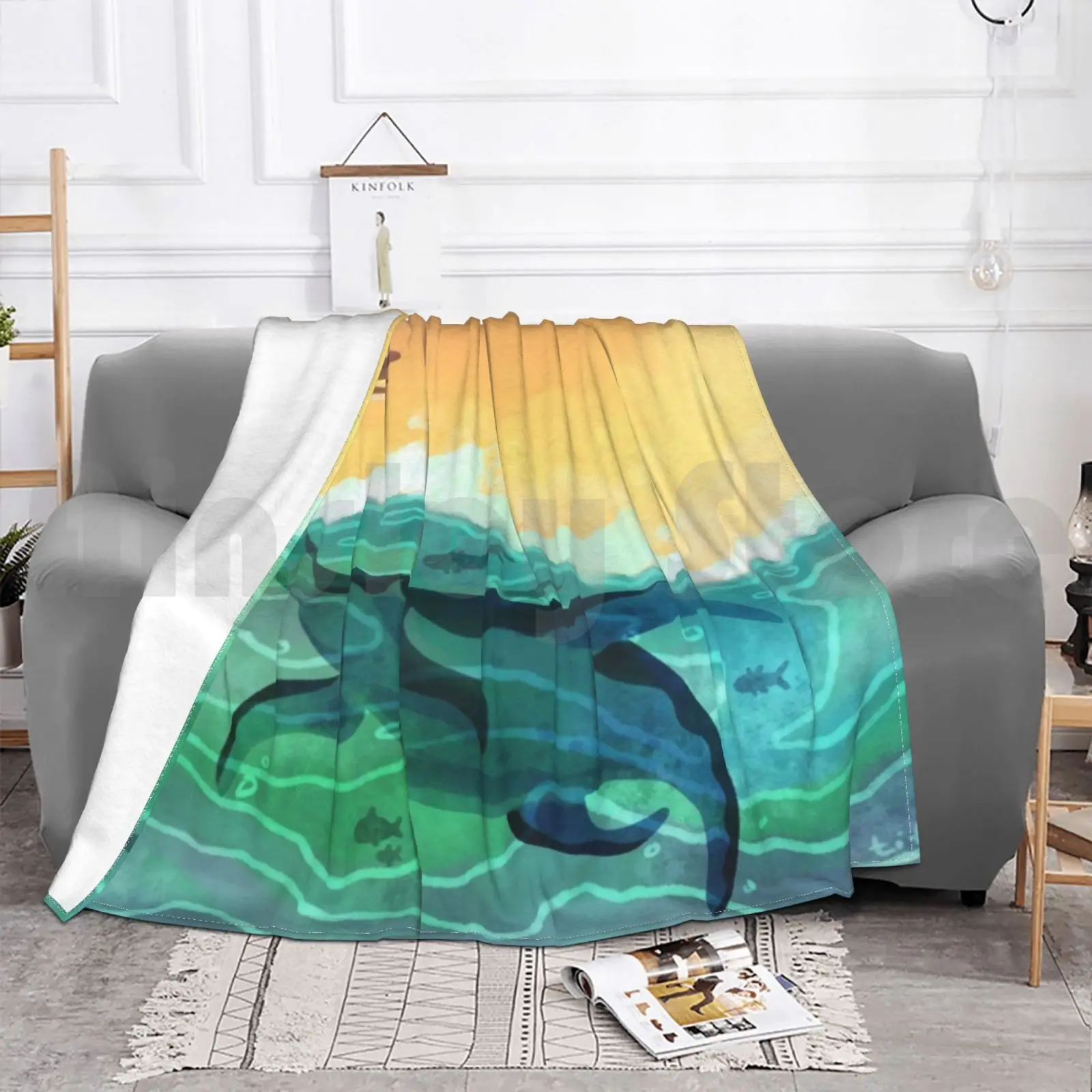 Одеяло Pleasiosaurus 1242 плезиозавр динозавр палеоарт природа океан