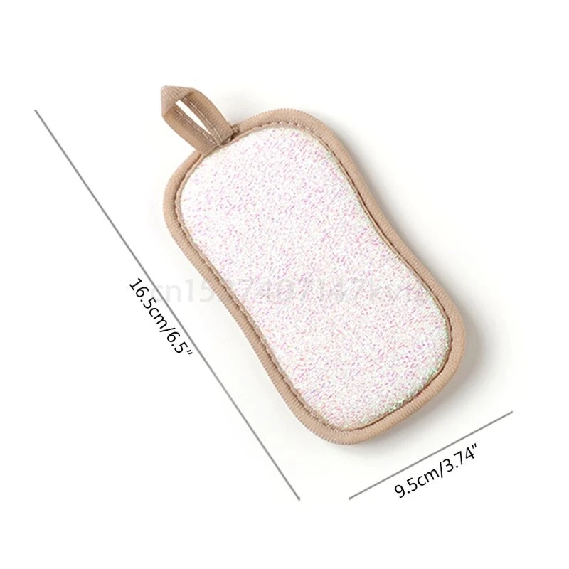 

4 Pcs Double Sided Scouring Pad Reusable Microfiber Dish Cleaning Sponges Cloths Random Color