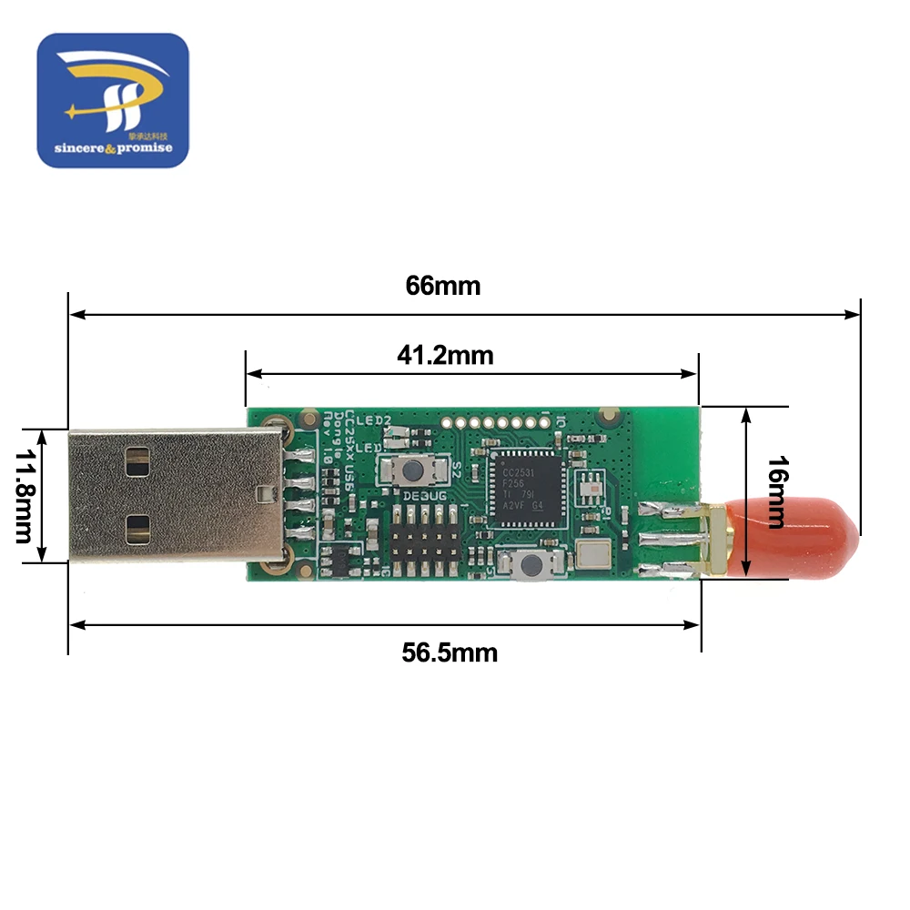 Фото Модуль анализатора Packet Protocol Sniffer, USB программируемый интерфейс Dongle Capture Packet, беспроводной Zigbee CC2531 CC2540 №3