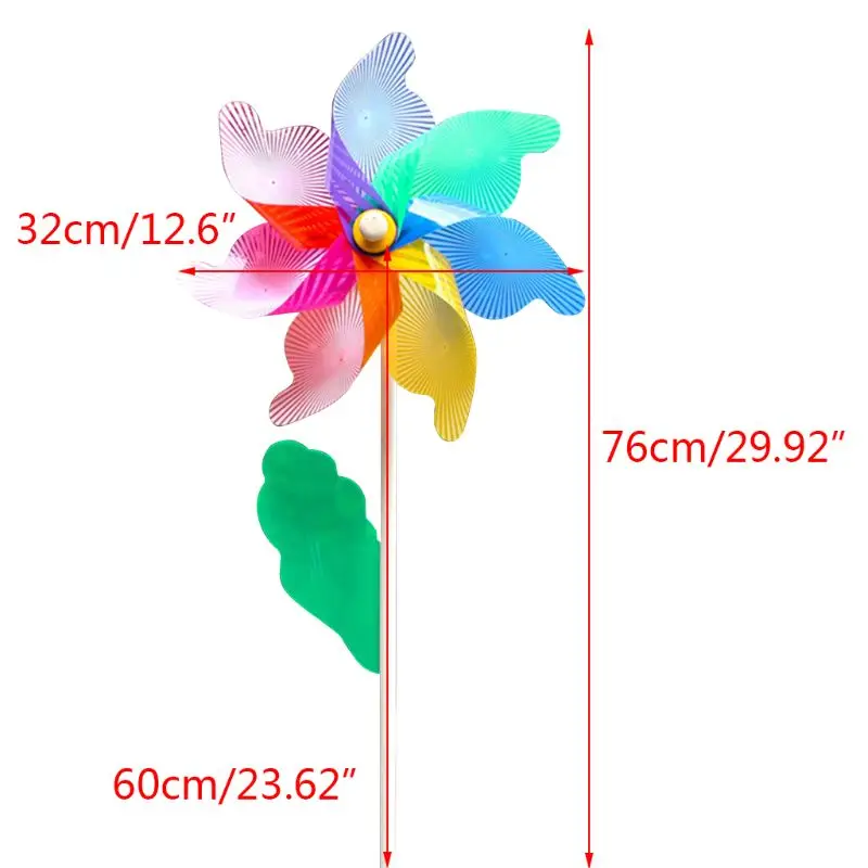 

32cm Colorful Windmill Wind Spinner Wheel Ornament Garden Yard Decoration Kids Outdoor Toy Gift