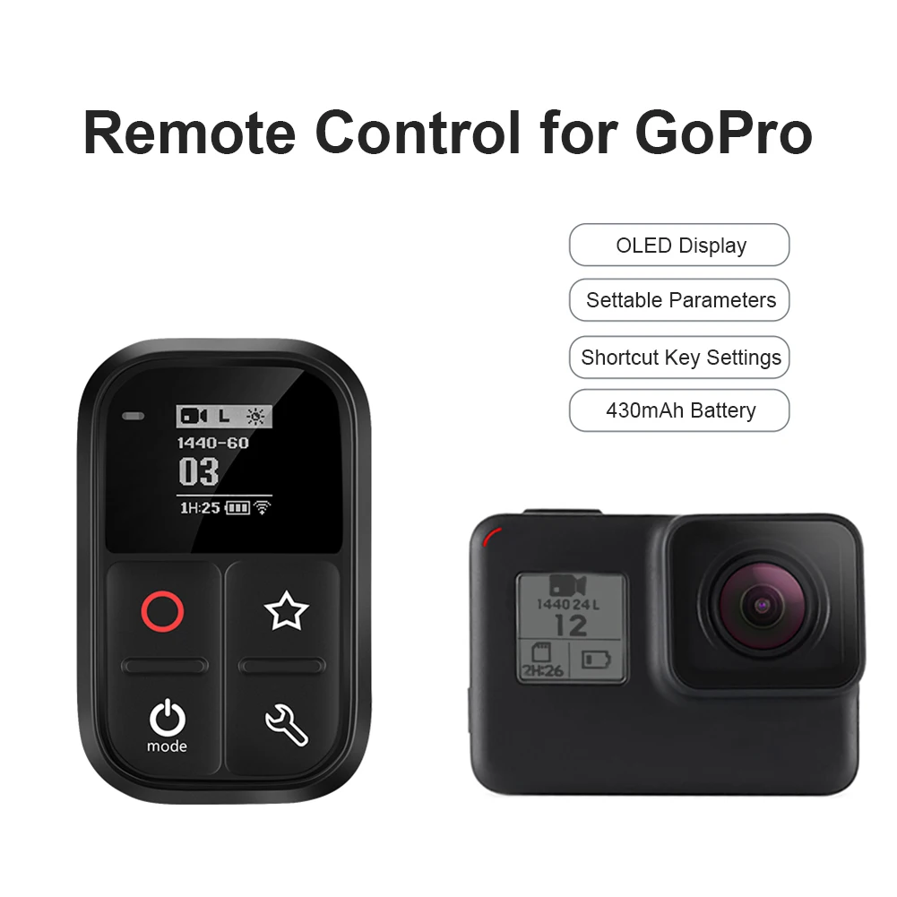 

80m Waterproof WiFi Remote Control Action Camera Wireless Controller for Gopro Hero 5 4 Session Hero 8 7 6 5 4 Max Accesorios